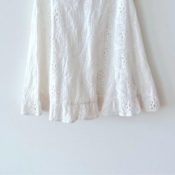 Lovers + Friends Kate White Off-Shoulder Dress Eyelet Cottage core Dress Medium - Picture 7 of 9
